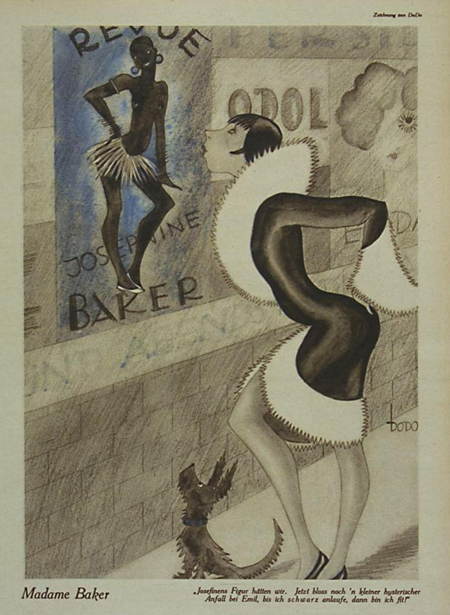 Josephine Baker Caricature from the Magazine <i>Ulk</i> (November 16, 1928)